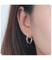 Wavy Curly Wave Design Silver Hoop Earring HO-2510